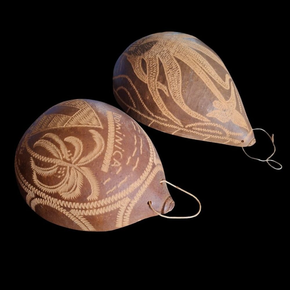 Carved Boab Nut Shells‎ Carib Territo Ethnic Artwork Wall Decor